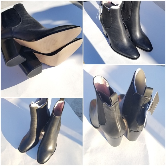 Zara high-heeled leather ankle boots elastic sides - Picture 4 of 7